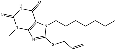 8-(allylsulfanyl)-7-heptyl-3-methyl-3,7-dihydro-1H-purine-2,6-dione 结构式
