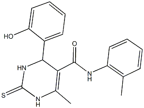 4-(2-hydroxyphenyl)-6-methyl-N-(2-methylphenyl)-2-thioxo-1,2,3,4-tetrahydro-5-pyrimidinecarboxamide 结构式