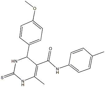 4-(4-methoxyphenyl)-6-methyl-N-(4-methylphenyl)-2-thioxo-1,2,3,4-tetrahydro-5-pyrimidinecarboxamide 结构式