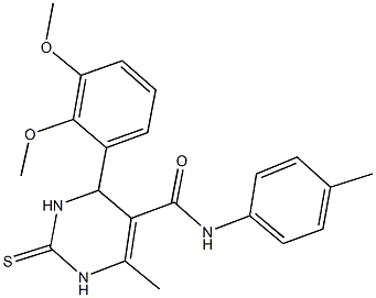 4-(2,3-dimethoxyphenyl)-6-methyl-N-(4-methylphenyl)-2-thioxo-1,2,3,4-tetrahydro-5-pyrimidinecarboxamide 结构式