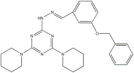 3-(benzyloxy)benzaldehyde [4,6-di(1-piperidinyl)-1,3,5-triazin-2-yl]hydrazone 结构式