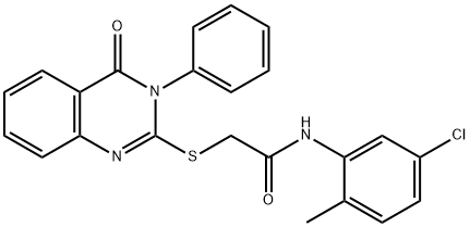 N-(5-chloro-2-methylphenyl)-2-[(4-oxo-3-phenyl-3,4-dihydro-2-quinazolinyl)sulfanyl]acetamide 结构式