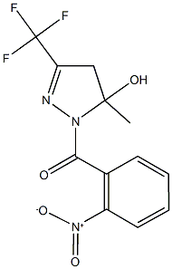 1-{2-nitrobenzoyl}-5-methyl-3-(trifluoromethyl)-4,5-dihydro-1H-pyrazol-5-ol 结构式