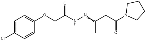 2-(4-chlorophenoxy)-N'-[1-methyl-3-oxo-3-(1-pyrrolidinyl)propylidene]acetohydrazide 结构式