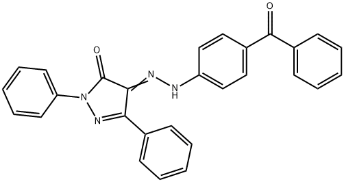 1,3-diphenyl-1H-pyrazole-4,5-dione 4-[(4-benzoylphenyl)hydrazone] 结构式