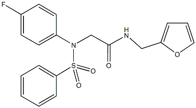 2-[4-fluoro(phenylsulfonyl)anilino]-N-(2-furylmethyl)acetamide 结构式