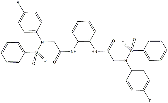 2-[4-fluoro(phenylsulfonyl)anilino]-N-[2-({[4-fluoro(phenylsulfonyl)anilino]acetyl}amino)phenyl]acetamide 结构式