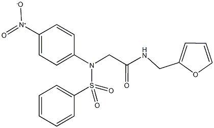 N-(2-furylmethyl)-2-[4-nitro(phenylsulfonyl)anilino]acetamide 结构式