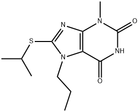 8-(isopropylsulfanyl)-3-methyl-7-propyl-3,7-dihydro-1H-purine-2,6-dione 结构式