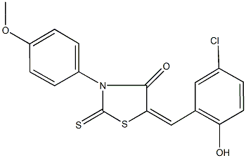 5-(5-chloro-2-hydroxybenzylidene)-3-(4-methoxyphenyl)-2-thioxo-1,3-thiazolidin-4-one 结构式