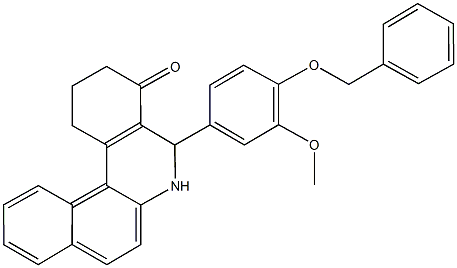 5-[4-(benzyloxy)-3-methoxyphenyl]-2,3,5,6-tetrahydrobenzo[a]phenanthridin-4(1H)-one 结构式