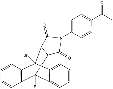 17-(4-acetylphenyl)-1,8-dibromo-17-azapentacyclo[6.6.5.0~2,7~.0~9,14~.0~15,19~]nonadeca-2,4,6,9,11,13-hexaene-16,18-dione 结构式