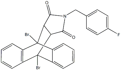 1,8-dibromo-17-(4-fluorobenzyl)-17-azapentacyclo[6.6.5.0~2,7~.0~9,14~.0~15,19~]nonadeca-2,4,6,9,11,13-hexaene-16,18-dione 结构式