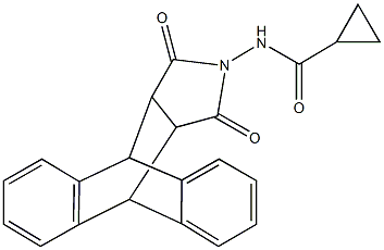 N-(16,18-dioxo-17-azapentacyclo[6.6.5.0~2,7~.0~9,14~.0~15,19~]nonadeca-2,4,6,9,11,13-hexaen-17-yl)cyclopropanecarboxamide 结构式