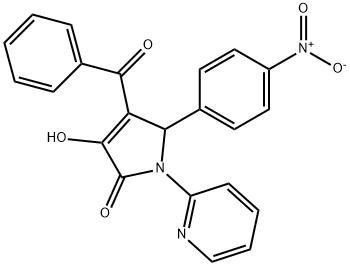 4-benzoyl-3-hydroxy-5-{4-nitrophenyl}-1-(2-pyridinyl)-1,5-dihydro-2H-pyrrol-2-one 结构式