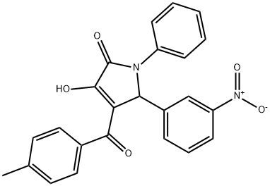 3-hydroxy-5-{3-nitrophenyl}-4-(4-methylbenzoyl)-1-phenyl-1,5-dihydro-2H-pyrrol-2-one 结构式