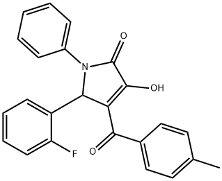 5-(2-fluorophenyl)-3-hydroxy-4-(4-methylbenzoyl)-1-phenyl-1,5-dihydro-2H-pyrrol-2-one 结构式