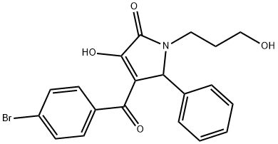4-(4-bromobenzoyl)-3-hydroxy-1-(3-hydroxypropyl)-5-phenyl-1,5-dihydro-2H-pyrrol-2-one 结构式