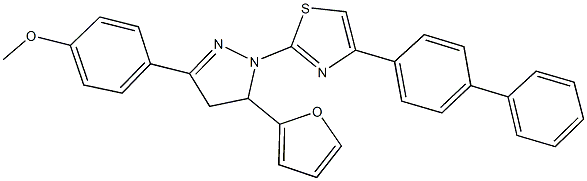 4-[1-(4-[1,1'-biphenyl]-4-yl-1,3-thiazol-2-yl)-5-(2-furyl)-4,5-dihydro-1H-pyrazol-3-yl]phenyl methyl ether 结构式