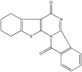 7,8,9,10-tetrahydro[1]benzothieno[3',2':5,6]pyrimido[2,1-a]isoindole-6,13-dione 结构式