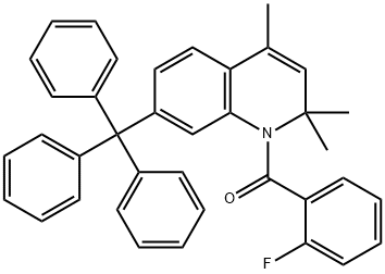 1-(2-fluorobenzoyl)-2,2,4-trimethyl-7-trityl-1,2-dihydroquinoline 结构式