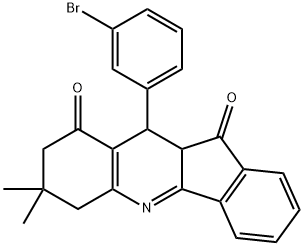 10-(3-bromophenyl)-7,7-dimethyl-7,8,10,10a-tetrahydro-6H-indeno[1,2-b]quinoline-9,11-dione 结构式