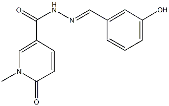 N'-(3-hydroxybenzylidene)-1-methyl-6-oxo-1,6-dihydro-3-pyridinecarbohydrazide 结构式