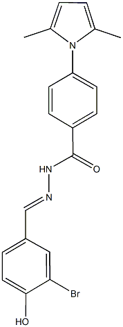 N'-(3-bromo-4-hydroxybenzylidene)-4-(2,5-dimethyl-1H-pyrrol-1-yl)benzohydrazide 结构式