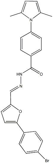 N'-{[5-(4-bromophenyl)-2-furyl]methylene}-4-(2,5-dimethyl-1H-pyrrol-1-yl)benzohydrazide 结构式