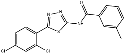 N-[5-(2,4-dichlorophenyl)-1,3,4-thiadiazol-2-yl]-3-methylbenzamide 结构式