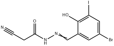 N'-(5-bromo-2-hydroxy-3-iodobenzylidene)-2-cyanoacetohydrazide 结构式