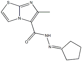 N'-cyclopentylidene-6-methylimidazo[2,1-b][1,3]thiazole-5-carbohydrazide 结构式