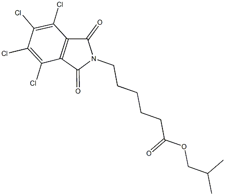 isobutyl 6-(4,5,6,7-tetrachloro-1,3-dioxo-1,3-dihydro-2H-isoindol-2-yl)hexanoate 结构式