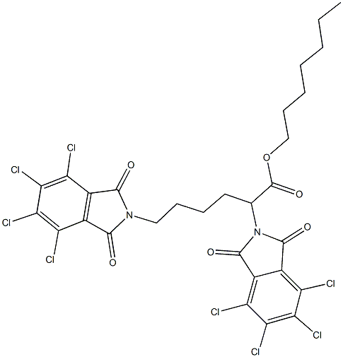 heptyl 2,6-bis(4,5,6,7-tetrachloro-1,3-dioxo-1,3-dihydro-2H-isoindol-2-yl)hexanoate 结构式