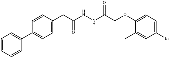 2-[1,1'-biphenyl]-4-yl-N'-[(4-bromo-2-methylphenoxy)acetyl]acetohydrazide 结构式