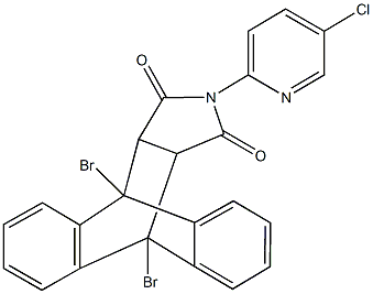 1,8-dibromo-17-(5-chloro-2-pyridinyl)-17-azapentacyclo[6.6.5.0~2,7~.0~9,14~.0~15,19~]nonadeca-2,4,6,9,11,13-hexaene-16,18-dione 结构式