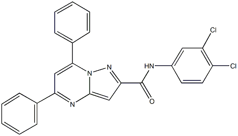 N-(3,4-dichlorophenyl)-5,7-diphenylpyrazolo[1,5-a]pyrimidine-2-carboxamide 结构式