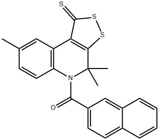 4,4,8-trimethyl-5-(2-naphthoyl)-4,5-dihydro-1H-[1,2]dithiolo[3,4-c]quinoline-1-thione 结构式