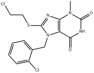7-(2-chlorobenzyl)-8-[(2-chloroethyl)sulfanyl]-3-methyl-3,7-dihydro-1H-purine-2,6-dione 结构式