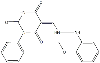 5-{[2-(2-methoxyphenyl)hydrazino]methylene}-1-phenyl-2,4,6(1H,3H,5H)-pyrimidinetrione 结构式