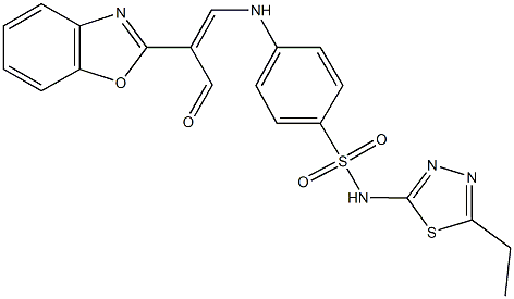 4-{[2-(1,3-benzoxazol-2-yl)-3-oxo-1-propenyl]amino}-N-(5-ethyl-1,3,4-thiadiazol-2-yl)benzenesulfonamide 结构式