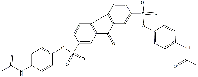 bis[4-(acetylamino)phenyl] 9-oxo-9H-fluorene-2,7-disulfonate 结构式
