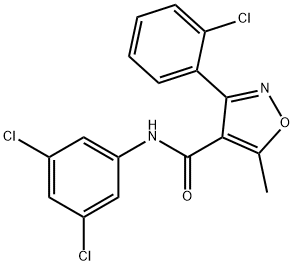 3-(2-chlorophenyl)-N-(3,5-dichlorophenyl)-5-methyl-4-isoxazolecarboxamide 结构式