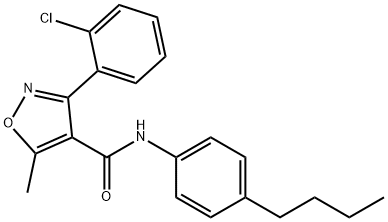 N-(4-butylphenyl)-3-(2-chlorophenyl)-5-methylisoxazole-4-carboxamide 结构式