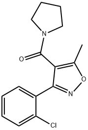 3-(2-chlorophenyl)-5-methyl-4-(1-pyrrolidinylcarbonyl)isoxazole 结构式