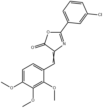 2-(3-chlorophenyl)-4-(2,3,4-trimethoxybenzylidene)-1,3-oxazol-5(4H)-one 结构式