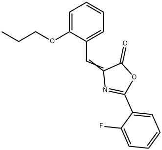 2-(2-fluorophenyl)-4-(2-propoxybenzylidene)-1,3-oxazol-5(4H)-one 结构式