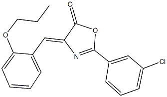 2-(3-chlorophenyl)-4-(2-propoxybenzylidene)-1,3-oxazol-5(4H)-one 结构式