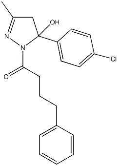 5-(4-chlorophenyl)-3-methyl-1-(4-phenylbutanoyl)-4,5-dihydro-1H-pyrazol-5-ol 结构式