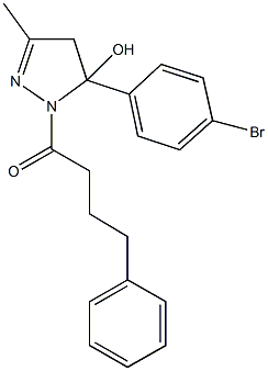 5-(4-bromophenyl)-3-methyl-1-(4-phenylbutanoyl)-4,5-dihydro-1H-pyrazol-5-ol 结构式